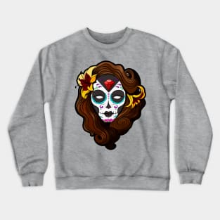 Day of the dead sugar skull pinup girl Crewneck Sweatshirt